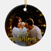 Unsere ersten Weihnachten als Familie von 3 Gold F Keramik Ornament (Vorne)