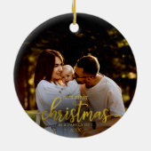 Unsere ersten Weihnachten als Familie von 3 Gold F Keramik Ornament (Hinten)