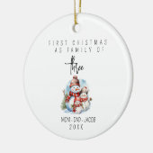 Unsere ersten Weihnachten als Familie von 3 indivi Keramik Ornament (Links)