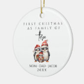 Unsere ersten Weihnachten als Familie von 3 indivi Keramik Ornament (Links)