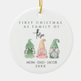 Unsere ersten Weihnachten als Familie von 3 indivi Keramik Ornament