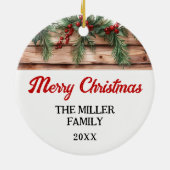 Unsere ersten Weihnachten als Familie von 4 Ferien Keramik Ornament (Hinten)