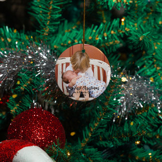 Unsere ersten Weihnachten als Familie von 4 Keramik Ornament