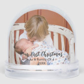 Unsere ersten Weihnachten als Familie von 4 Schneekugeln (Rückseite)