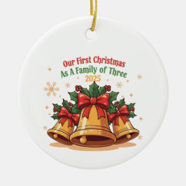Unsere ersten Weihnachten als Familie von drei 202 Keramik Ornament