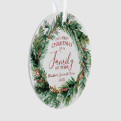 Unsere ersten Weihnachten als Familie von drei Fot Ornament (Vorderseite)