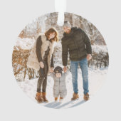 Unsere ersten Weihnachten als Familie von drei Fot Ornament (Rückseite)