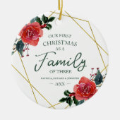 Unsere ersten Weihnachten als Familie von drei Nie Keramik Ornament (Vorne)