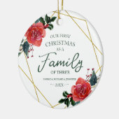 Unsere ersten Weihnachten als Familie von drei Nie Keramik Ornament (Links)