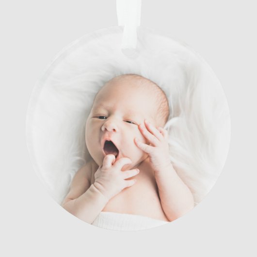 Unsere ersten Weihnachten als Familie von drei Ornament (Rückseite)