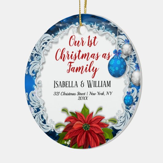 Unsere ersten Weihnachten als Familienschmuck Keramik Ornament (Links)