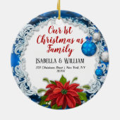 Unsere ersten Weihnachten als Familienschmuck Keramik Ornament (Hinten)