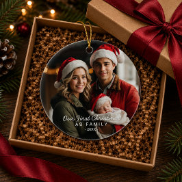 Unsere ersten Weihnachten als Foto Keramik Ornament