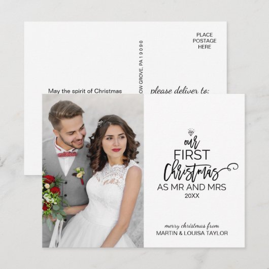 Unsere ersten Weihnachten als Foto und Mr. (Vorne/Hinten)