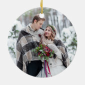 Unsere ersten Weihnachten als Foto und Mr. Keramik Ornament (Hinten)