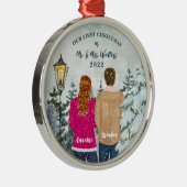 Unsere ersten Weihnachten als Frau & Frau Verheira Ornament Aus Metall (Rechts)