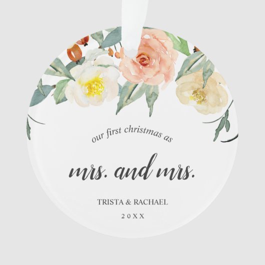 Unsere ersten Weihnachten als Frau und Foto Lesbia Ornament (Vorderseite)