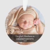 Unsere ersten Weihnachten als Großeltern | Baby-Fo Ornament (Vorderseite)