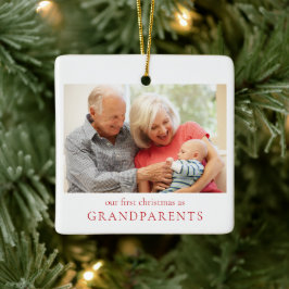 Unsere ersten Weihnachten als Großeltern Baby Foto Keramikornament