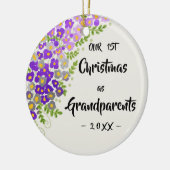 Unsere ersten Weihnachten als Großeltern Blumenkoh Keramik Ornament (Links)