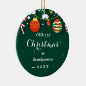 Unsere ersten Weihnachten als Großeltern Blumenkoh Keramik Ornament (Rechts)