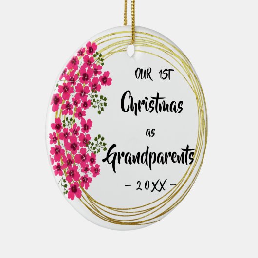 Unsere ersten Weihnachten als Großeltern Blumenkoh Keramik Ornament (Rechts)