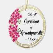 Unsere ersten Weihnachten als Großeltern Blumenkoh Keramik Ornament (Links)