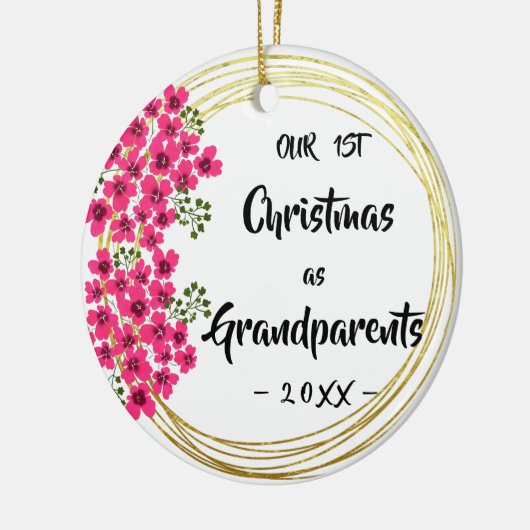 Unsere ersten Weihnachten als Großeltern Blumenkoh Keramik Ornament (Links)