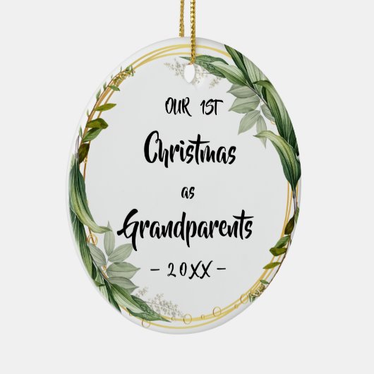 Unsere ersten Weihnachten als Großeltern Blumenkoh Keramik Ornament (Rechts)