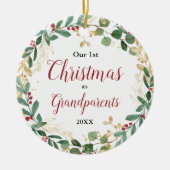 Unsere ersten Weihnachten als Großeltern elegantes Keramik Ornament (Vorne)