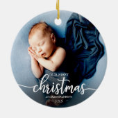 Unsere ersten Weihnachten als Großeltern Elegantes Keramik Ornament (Hinten)