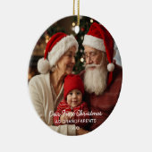 Unsere ersten Weihnachten als Großeltern Familie F Keramik Ornament (Rechts)
