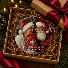 Unsere ersten Weihnachten als Großeltern Familie F Keramik Ornament
