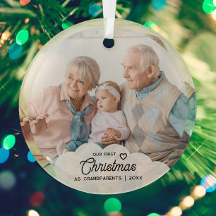 Unsere ersten Weihnachten als Großeltern Familie F Ornament Aus Glas