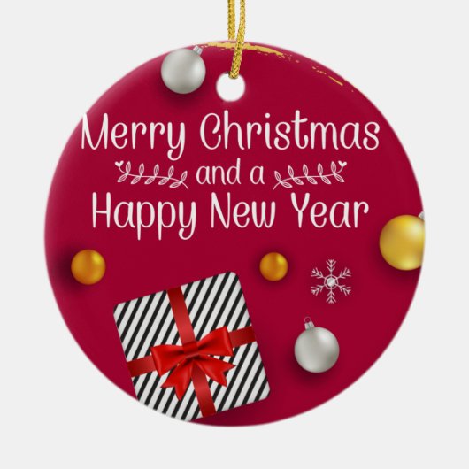 Unsere ersten Weihnachten als Großeltern Florales  Keramik Ornament (Vorne)