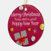 Unsere ersten Weihnachten als Großeltern Florales Keramik Ornament (Links)