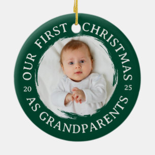 Unsere ersten Weihnachten als Großeltern - Foto Gr Keramik Ornament