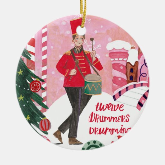 Unsere ersten Weihnachten als Großeltern-Foto Keramik Ornament (Vorne)