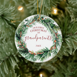 Unsere ersten Weihnachten als Großeltern Foto Kran Keramik Ornament