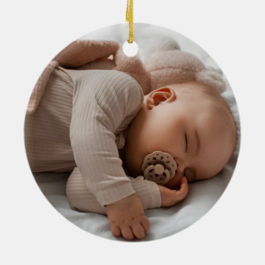 Unsere ersten Weihnachten als Großeltern Foto Kran Keramik Ornament (Hinten)