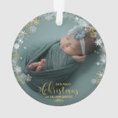 Unsere ersten Weihnachten als Großeltern Foto Orna Ornament (Rückseite)