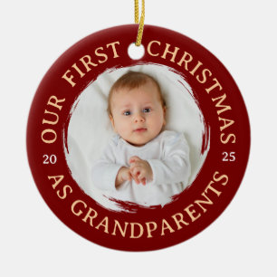 Unsere ersten Weihnachten als Großeltern - Foto Ro Keramik Ornament