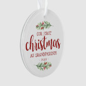 Unsere ersten Weihnachten als Großeltern Grünen Ornament (Vorderseite)