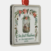 Unsere ersten Weihnachten als Großeltern Hirschfam Ornament Aus Metall (Rechts)