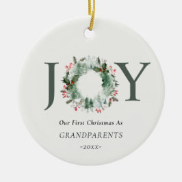 Unsere ersten Weihnachten als Großeltern Joy Foto Keramik Ornament