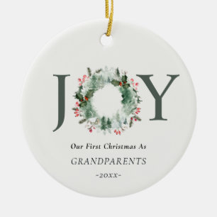 Unsere ersten Weihnachten als Großeltern Joy Foto Keramik Ornament