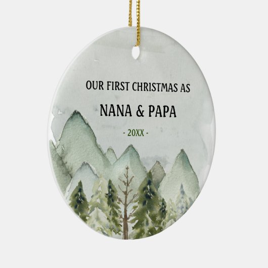 Unsere ersten Weihnachten als Großeltern Keramik Ornament (Rechts)