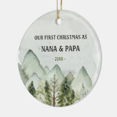 Unsere ersten Weihnachten als Großeltern Keramik Ornament (Links)