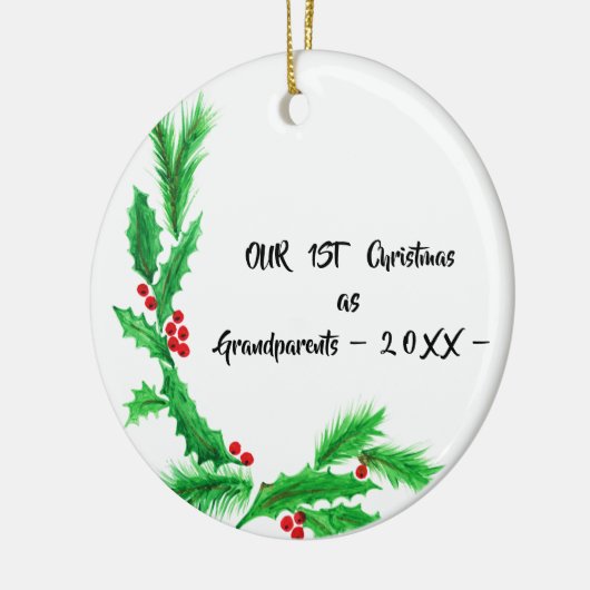 Unsere ersten Weihnachten als Großeltern Keramik Ornament (Links)