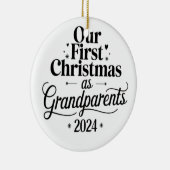 unsere ersten Weihnachten als Großeltern Keramik Ornament (Rechts)